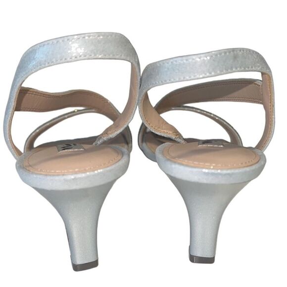 Nina Nieves True Silver Reflective Crystals Sling-back Sandals Size 7.5 NIB - Picture 4 of 11